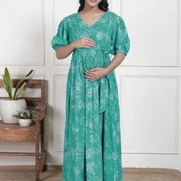 KALINI Women Printed Maternity Maxi Dress-picture-36