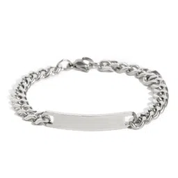 Yellow Chimes Silver-Toned Stainless Steel Chain Bracelet-picture-19