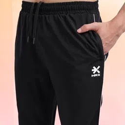 HRX by Hrithik Roshan Men Mid-Rise Rapid-Dry Training Track Pants with Side Slits image 4