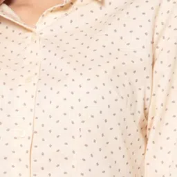 Cantabil Light Yellow Printed Shirt image 5