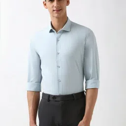 Peter England Blue Slim Fit Shirt image 1