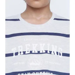 Lil Tomatoes Kids Grey & Navy Striped Full Sleeves T-Shirt with Pyjamas image 5