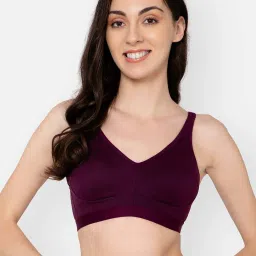 Clovia Purple Cotton T-Shirt Bra image 1