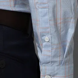 Allen Solly Blue Cotton Slim Fit Checks Shirt image 5