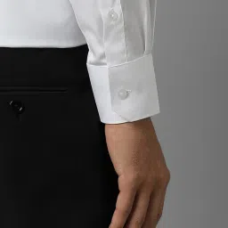 Louis Philippe White Cotton Regular Fit Striped Shirt image 5