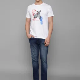 Louis Philippe Jeans White Cotton Slim Fit Printed T-Shirt image 5