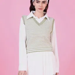 showoffff SHOWOFF Green Striped Top image 1