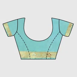 Mimosa Blue Woven Saree With Unstitched Blouse image 5