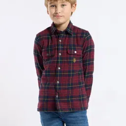 U.S. Polo Assn. Boys Red Full Sleeves Shirt-picture-21