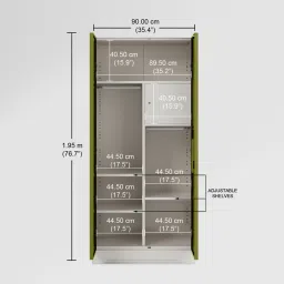 Godrej Interio Slimline 2-Door Steel Almirah, Tex Green Leaf (1-Year Warranty, 1 Locker) image 5