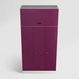 Godrej Interio Slimline 3-Door Steel Almirah, Purple (1-Year Warranty, 1 Locker, 2 Drawers,OHU) image 5