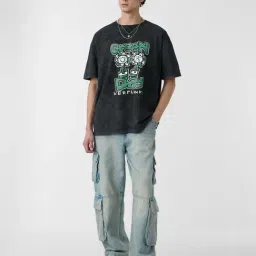 The Souled Store Black Loose Fit Printed T-Shirt-picture-38