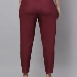 NEUDIS Maroon Regular Fit Mid Rise Trousers image 2
