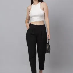 NEUDIS Black Regular Fit Mid Rise Trousers image 4