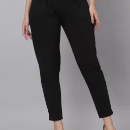 NEUDIS Black Regular Fit Mid Rise Trousers image 1