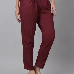 NEUDIS Maroon Regular Fit Mid Rise Trousers image 3