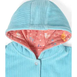 MiArcus Kids Sky Blue & Coral Printed Full Sleeves Reversible Jacket image 5