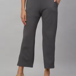 NEUDIS Grey Regular Fit Mid Rise Trousers image 1
