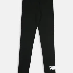 Puma Kids ESS+ G Black Cotton Logo Leggings-image-0