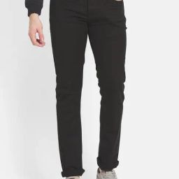 Octave Black Cotton Regular Fit Jeans-picture-3