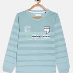 Octave Kids Blue Printed Full Sleeves T-Shirt-image-11