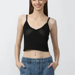 Forever 21 Black Spaghetti Top-image-0