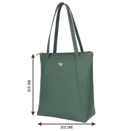 Baggit Green Textured Large Tote Handbag image 5