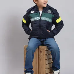 Monte Carlo Kids Navy Solid Full Sleeves Jacket image 5