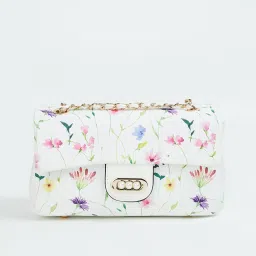Ginger by Lifestyle White Floral Cross Body Bag image 1