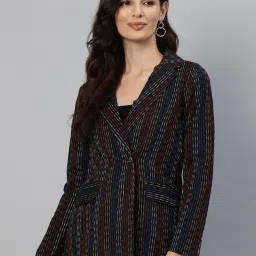 Cottinfab Multicolor Striped Blazer image 1