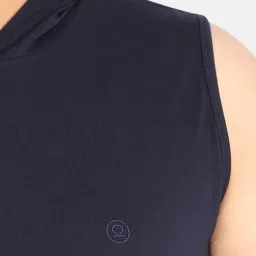 Chkokko Navy Cotton Regular Fit T-Shirt image 5