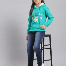 Monte Carlo Kids Turquoise Embroidered Full Sleeves Sweatshirt image 5