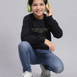 Monte Carlo Kids Navy Printed Full Sleeves Sweatshirt image 5