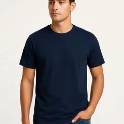 INVICTUS Men Solid Round Neck Pure Cotton T-shirt image 1
