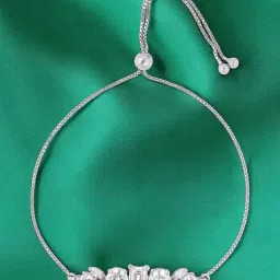 crash.club by CKC Sterling Silver Emerald & Cubic Zirconia Bracelet for Women image 1