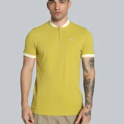 Puma Yellow Cotton Slim Fit T-Shirt image 1