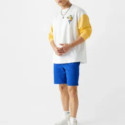 The Souled Store Rick And Morty: Morty's World White & Yellow Loose Fit Oversized Crew T-Shirt image 5