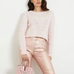 GUESS Apricot Rose SILVANA Printed Medium Tote image 1