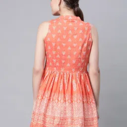 Ahalyaa Orange Cotton Printed Tunic image 2