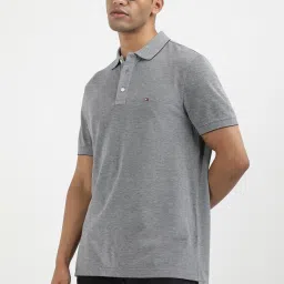 Tommy Hilfiger Desert Sky & White Cotton Regular Fit Solid Polo T-Shirt image 1