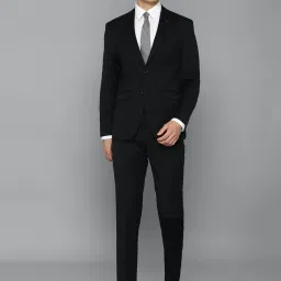louis philippe Men Black Slim Fit Solid Formal Two Piece Suit image 1