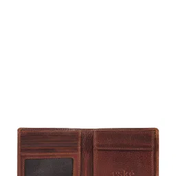 Eske Brown Woven Leather Bi-Fold Wallet for Men image 5