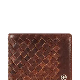 Eske Brown Woven Leather Bi-Fold Wallet for Men image 1