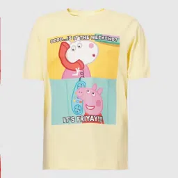 KIDS ONLY Yellow Peppa Pig Print T-Shirt image 1