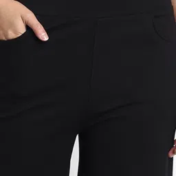 Broadstar Black Straight Fit High Rise Trousers image 5