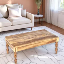 Ikiriya Hudson Brown Wood Coffee Table Rustic Natural Finish image 1