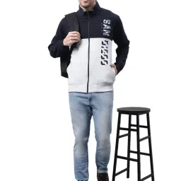 Cantabil Navy Regular Fit High Neck Printed Sweatshirt image 5