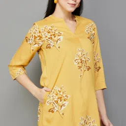 Melange by Lifestyle Mustard Printed A Line Kurta image 5
