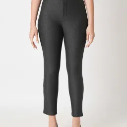 Globus Dark Grey Skinny Fit High Rise Trousers image 1