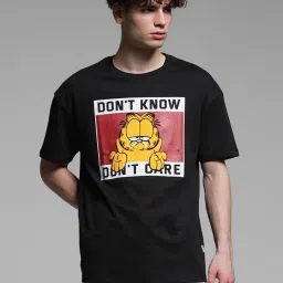 Jack & Jones Black Cotton Loose fit Printed T-Shirts image 1